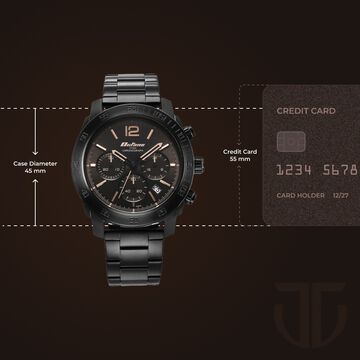 Titan Octane Classic Sporty Quartz Chronograph Black Dial Stainless Steel Strap watch for Men
