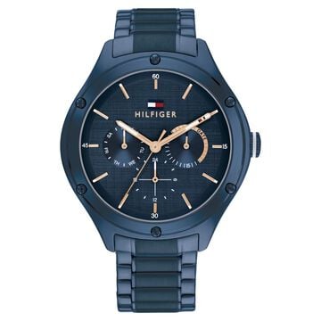 Tommy Hilfiger Quartz Analog with Day and Date Blue dial Stainless Steel Strap Watch for Women