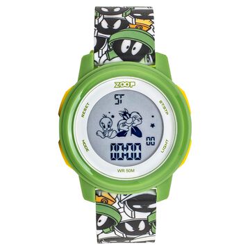 Zoop Looney Tunes Digital Watch with Green Case and Green Multi Color Strap for Boys Girls Kids, from House of Titan