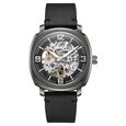 Kenneth Cole Mechanical Hand Wound Analog Mechanical Black Dial Black Leather Strap Watch For Men - image number 0