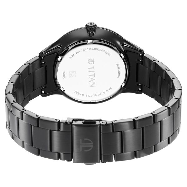 Titan Black Dial World Time with Date Stainless Steel Strap watch for Men - image number 5