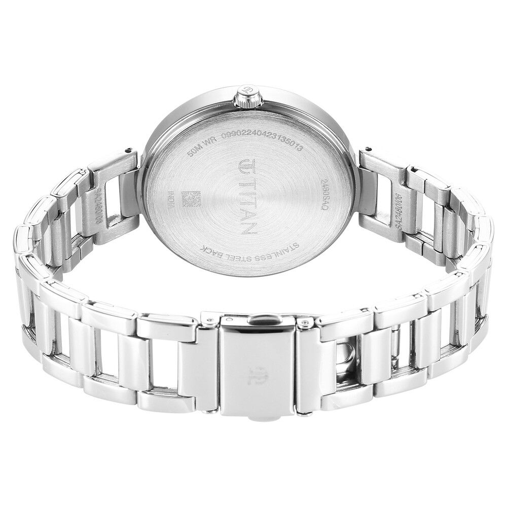 Titan 2480sm02 silver metal analog watch new arrivals
