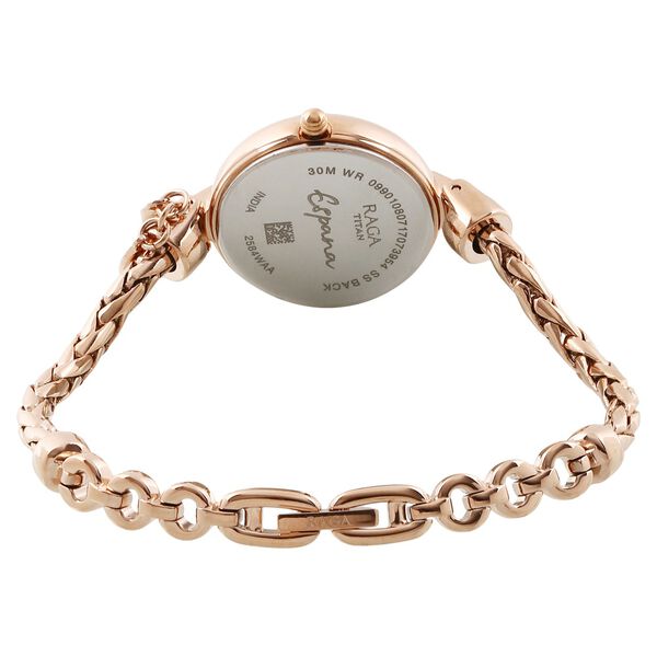 Titan Raga Espana Rose Gold Dial Women Watch With Metal Strap - image number 3