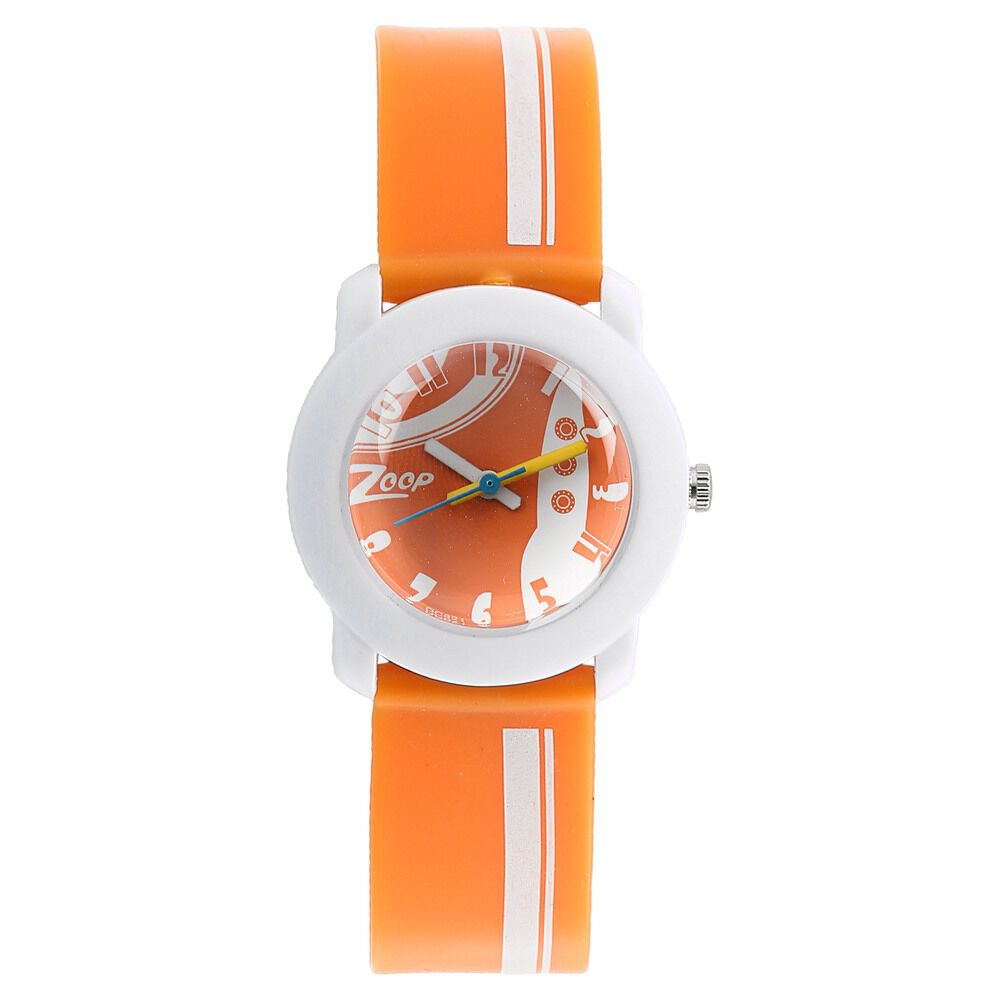 Buy Online Zoop Analog Watch with Orange Dial & Orange Strap for