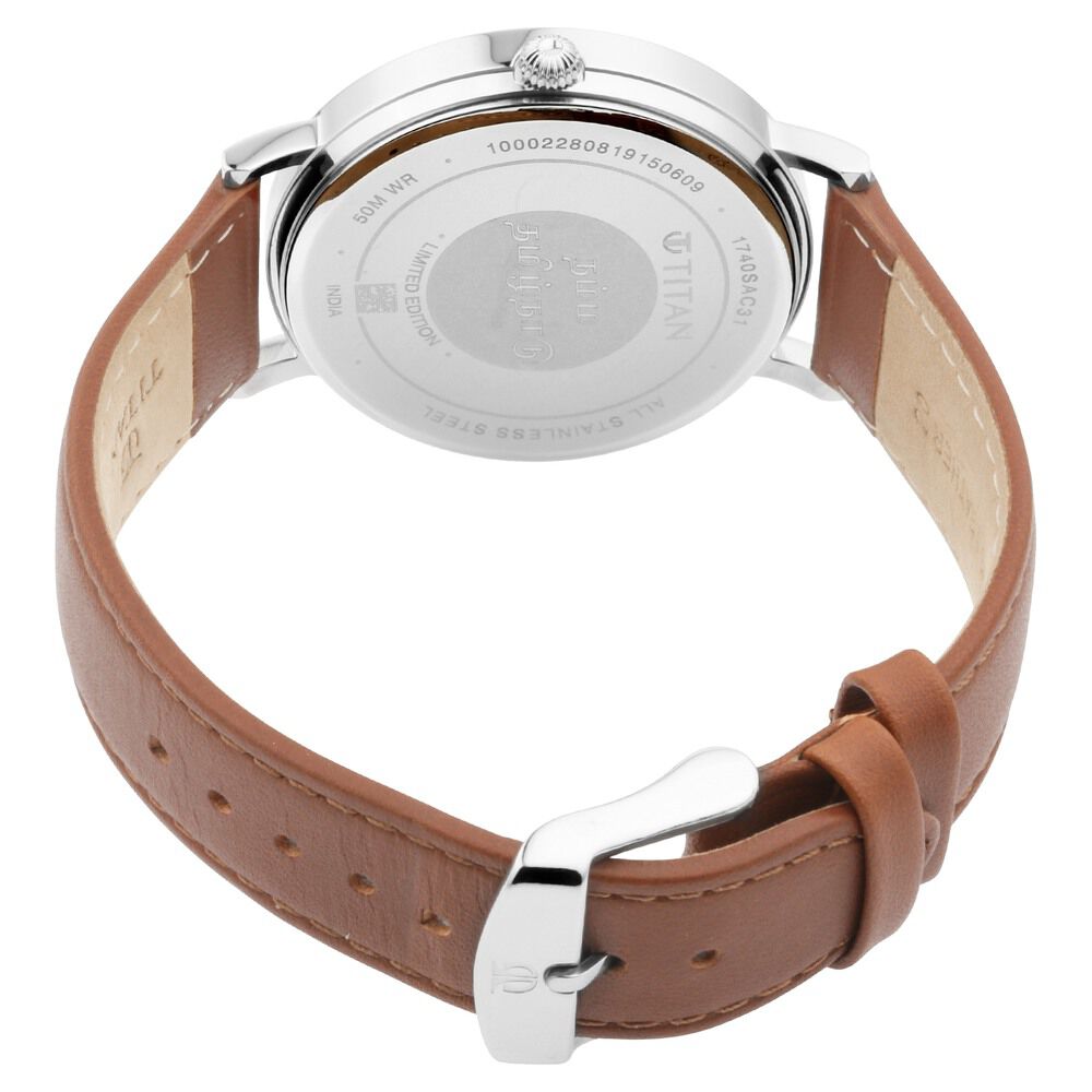 Buy Online Titan Namma Tamil Nadu Grey Dial Analog Leather Strap watch for Men 1740sl03 p Titan