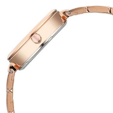 Vyb Starlet By Fastrack Quartz Analog Rose Mother of Pearl Dial Rose Gold Stainless Steel Strap Watch For Girls