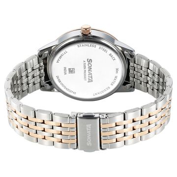 Sonata Wedding Quartz Analog Blue Dial Stainless Steel Strap Watch For Men
