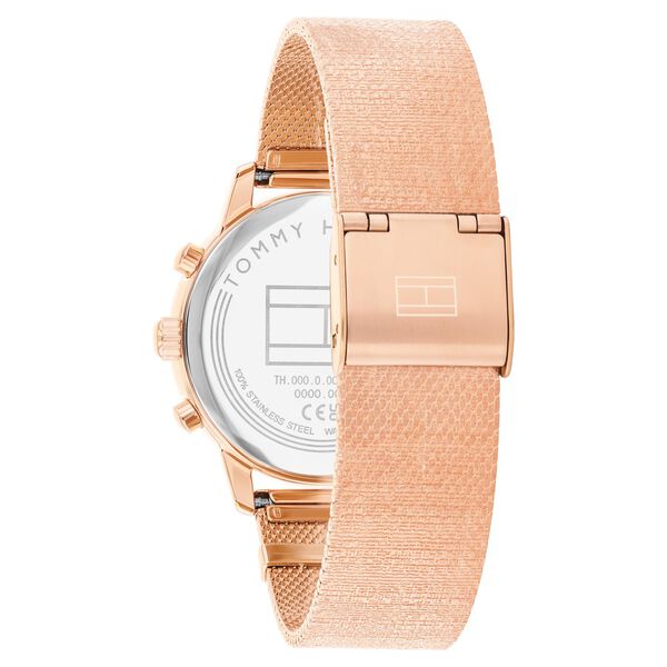 Tommy Hilfiger Quartz Multifunction Brown Dial Rose Gold Stainless Steel Strap Watch For Women - image number 2