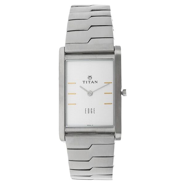 Titan Edge Quartz Analog White Dial Silver Stainless Steel Strap Watch For Men - image number 0