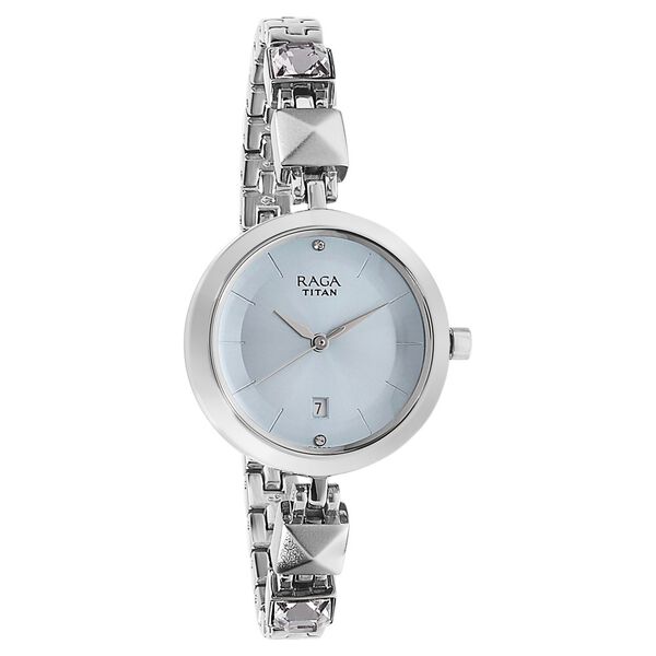 Titan Raga Viva Blue Dial Analog with Date Metal Strap watch for Women - image number 1