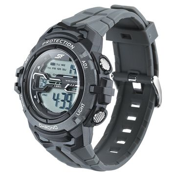 SF Digital Dial Grey PU Strap Watch For Men
