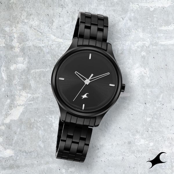 Fastrack Stunners Quartz Analog Black Dial Metal Strap Watch for Girls - image number 0