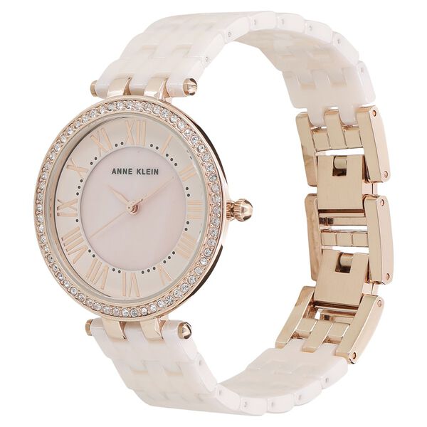 Anne Klein Quartz Analog Mother of Pearl Dial Ceramic Strap Watch for Women - image number 1