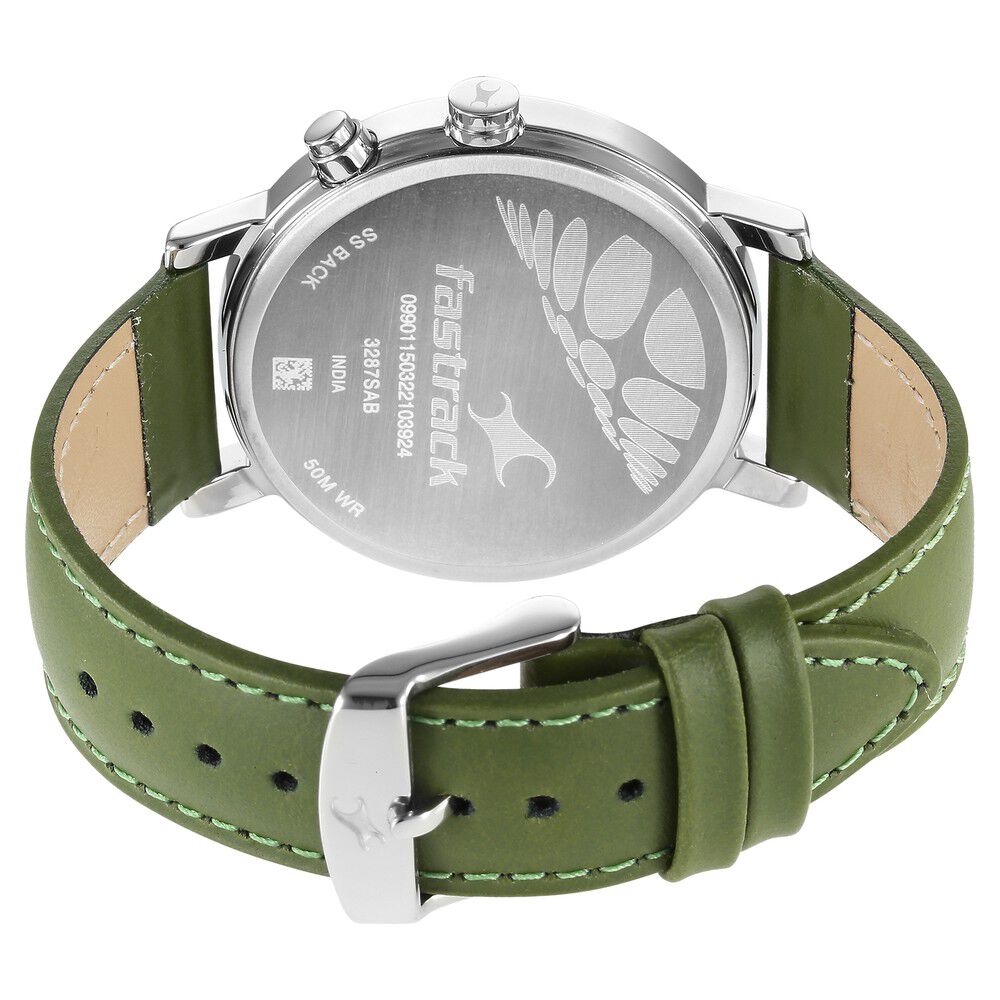 Buy Online Fastrack Tick Tock Quartz Multifunction Black Dial Leather Strap Watch for Guys ns3287sl03 Titan