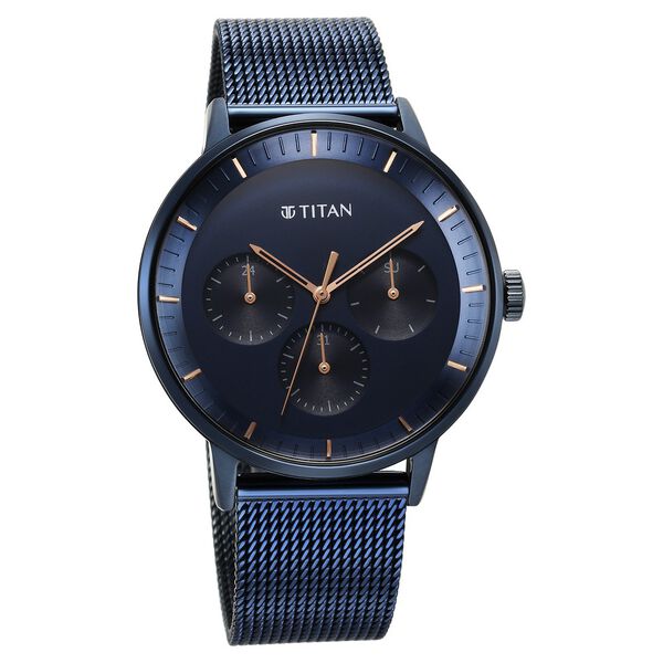 Titan Modern Classics Blue Dial Quartz Multifunction Stainless Steel Strap watch for Men - image number 1