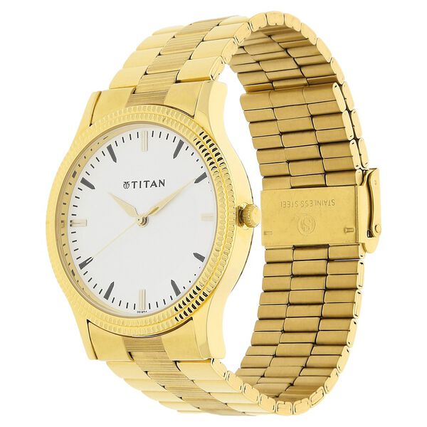 Titan Quartz Analog Silver Dial Stainless Steel Strap Watch for Men - image number 1