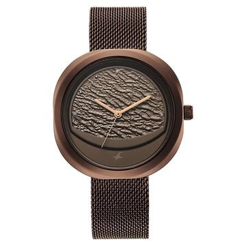 Fastrack Gelato brown multifunction metal strap watch with Chocolate dial for Girls