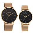 Sonata Soulmate Quartz Analog Black Dial Stainless Steel Strap Watch For Couple - image number 0