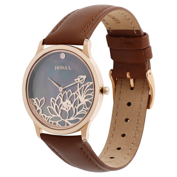 Titan Nebula Lotus Quartz Analog 18 Karat Solid Gold Watch for Women - image number 3