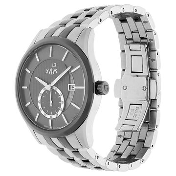 Xylys Quartz Analog with Date Grey Round Dial Two Toned Stainless Steel Strap Watch For Men