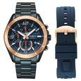 Octane Velocity Sporty Black Dial Round Stainless Steel Watch For Men