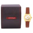 Titan Quartz Analog White Dial Leather Strap Watch for Women - image number 4