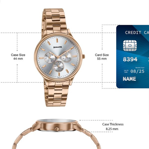 Sonata Women's Work Wear rose goldWatch - Premium Multifunction design for everyday style - image number 3