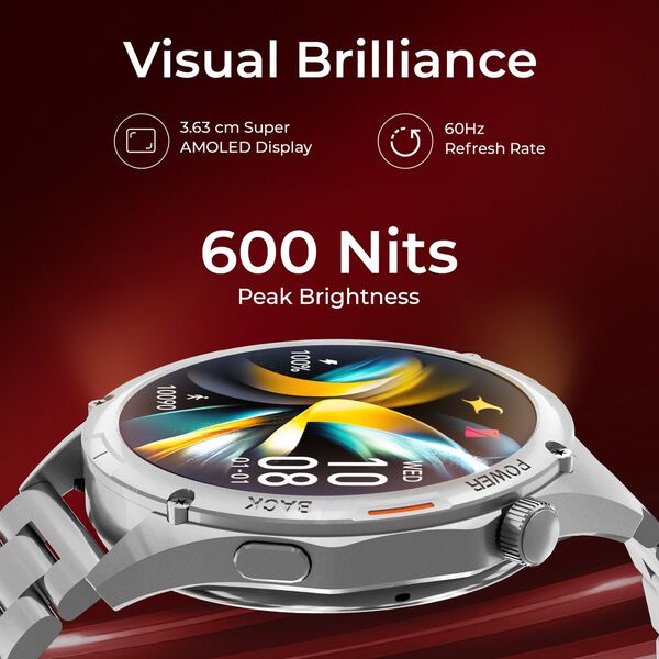 Fastrack Marvellous FX1 Unisex Smart Watch With Black Metal Strap - image number 2