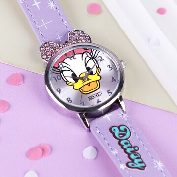 Zoop Disney Daisy Duck Analog Watch with Silver Dial & Purple Strap for Girls Kids, from House of Titan