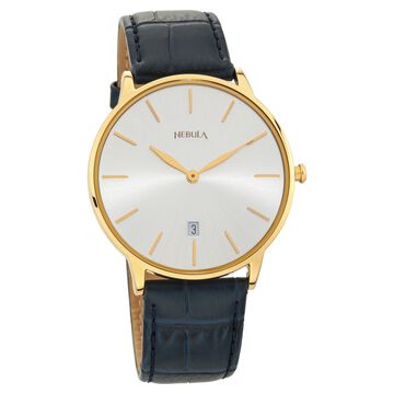 Titan Nebula Lustre 18k Gold Analog Leather Strap Watch for Men
