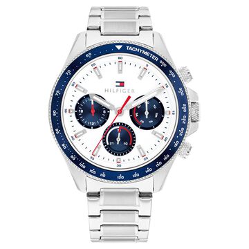 Tommy Hilfiger Quartz Multifunction White Dial Silver Stainless Steel Strap Watch For Men