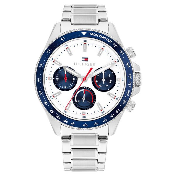 Tommy Hilfiger Quartz Multifunction White Dial Silver Stainless Steel Strap Watch For Men - image number 0