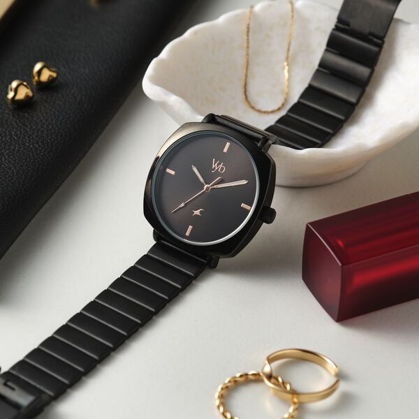 Metal Strap Fastrack Watches Ladies Black Fastrack Vyb Minimalist
