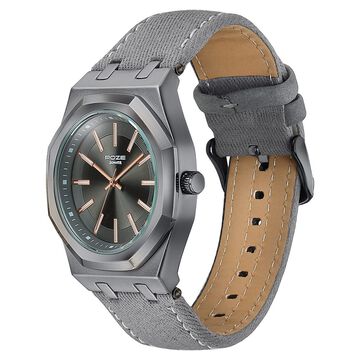 Poze Poze Quartz Analog Grey Dial Grey Denim Strap Watch For Men