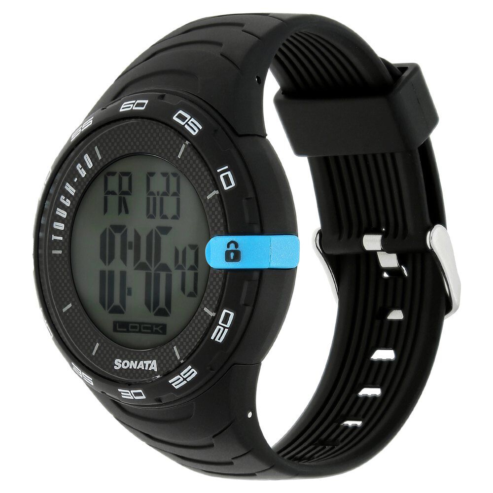 Buy Online SF Digital Dial Black Plastic Strap Watch for Men
