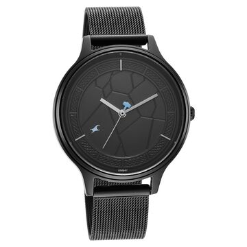 Fastrack Thor Quartz Analog Black Dial Stainless Steel Strap Watch for Girls