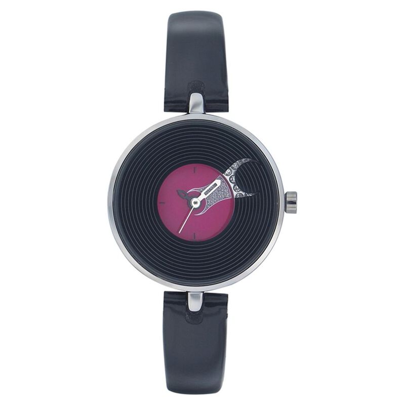 Fastrack Quartz Analog Pink Dial Leather Strap Watch for Girls