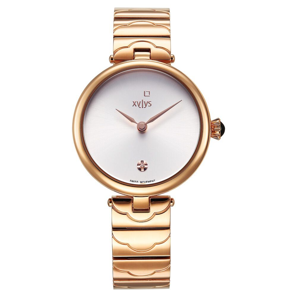 Buy Online Xylys Swiss Analog Rose Gold Stainless Steel Strap