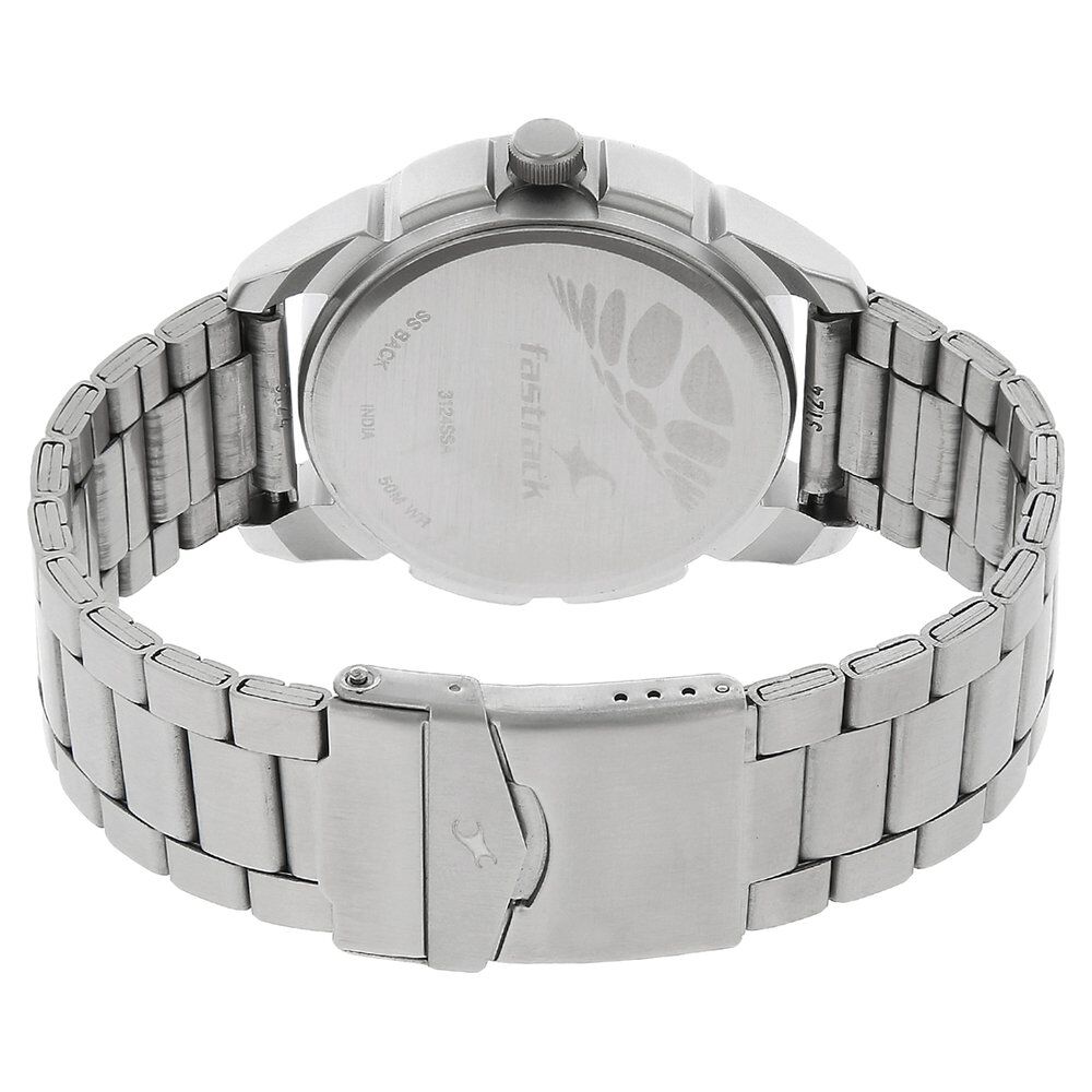 Buy Online Fastrack Quartz Analog Silver Dial Stainless Steel Strap Watch for Guys np3124sm01 Titan