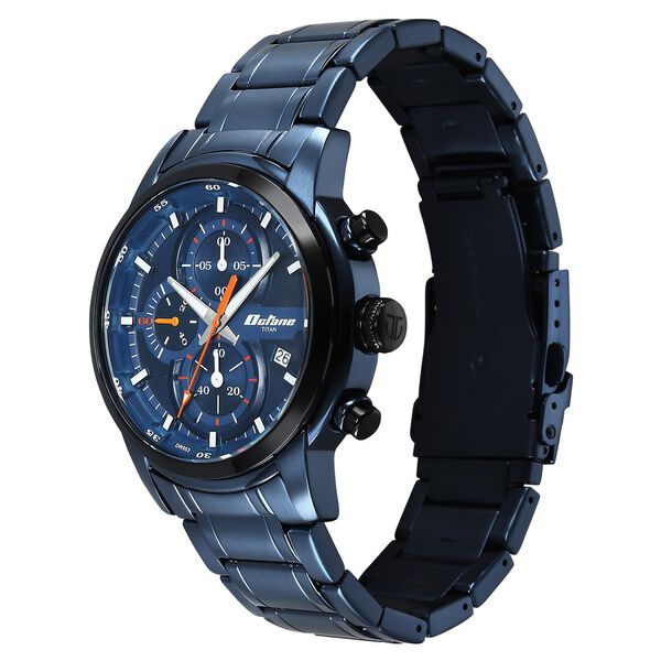 Titan Octane Primal Quartz Chronograph Blue Dial Blue Stainless Steel Strap Watch For Men - image number 2