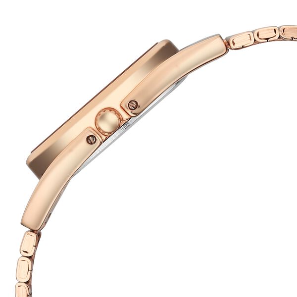 Fastrack UFO Quartz Analog Yellow Mother of Pearl Dial Rose Gold Colour Stainless Steel Strap Watch For Girls - image number 4