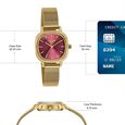 Poze By Sonata Quartz Analog Pink Dial Golden Metal Strap Watch For Women - image number 3