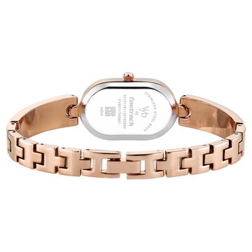 Vyb Diva By Fastrack Quartz Analog Pink Dial Rose Gold Metal With Enamel Fill Strap Watch For Girls