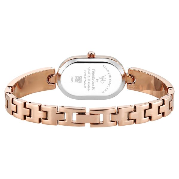 Vyb Diva By Fastrack Quartz Analog Pink Dial Rose Gold Metal With Enamel Fill Strap Watch For Girls - image number 5