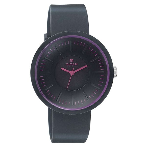 Titan Quartz Analog Black Dial Plastic Strap Watch for Women - image number 0