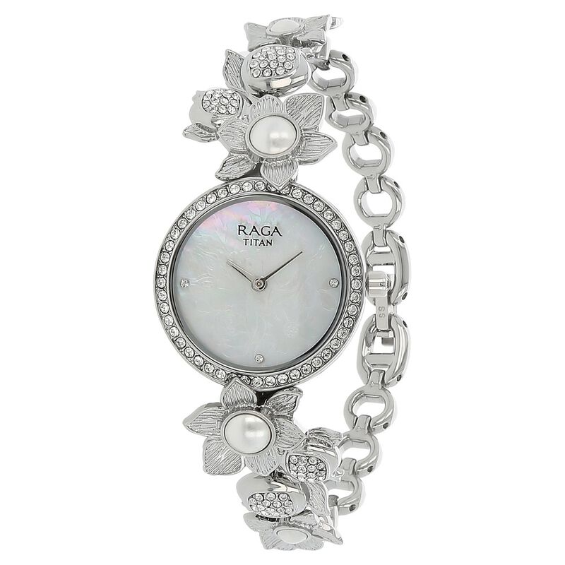 Titan Raga Aurora Mother of Pearl Dial Women Watch With Metal Strap - image number 1