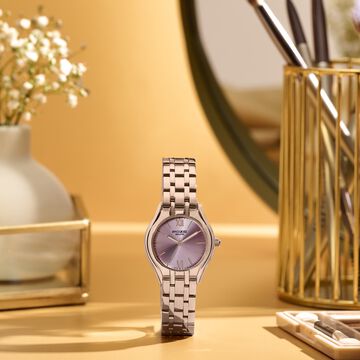 Poze By Sonata Quartz Analog Pink Dial Rose Gold Metal Strap Watch For Women