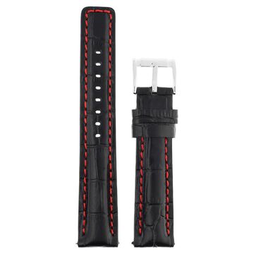 20 mm Black Genuine Leather Straps for Men