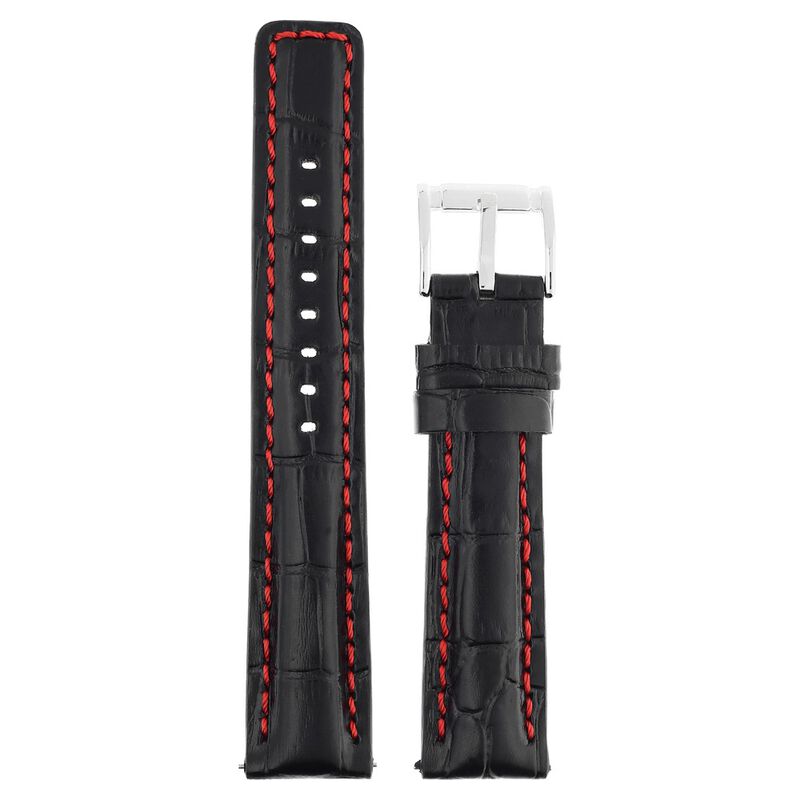 20 mm Black Genuine Leather Straps for Men