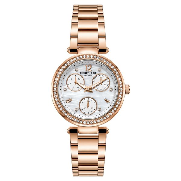 Kenneth Cole Quartz Multifunction Mother of Pearl Dial Stainless Steel Strap Watch for Women - image number 0